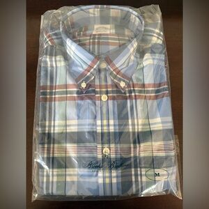 (052) Brooks Brothers Regent Non-Iron Blue and Green Plaid Shirt
